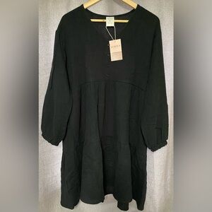 Serra Elegant Black Long Sleeve Dress